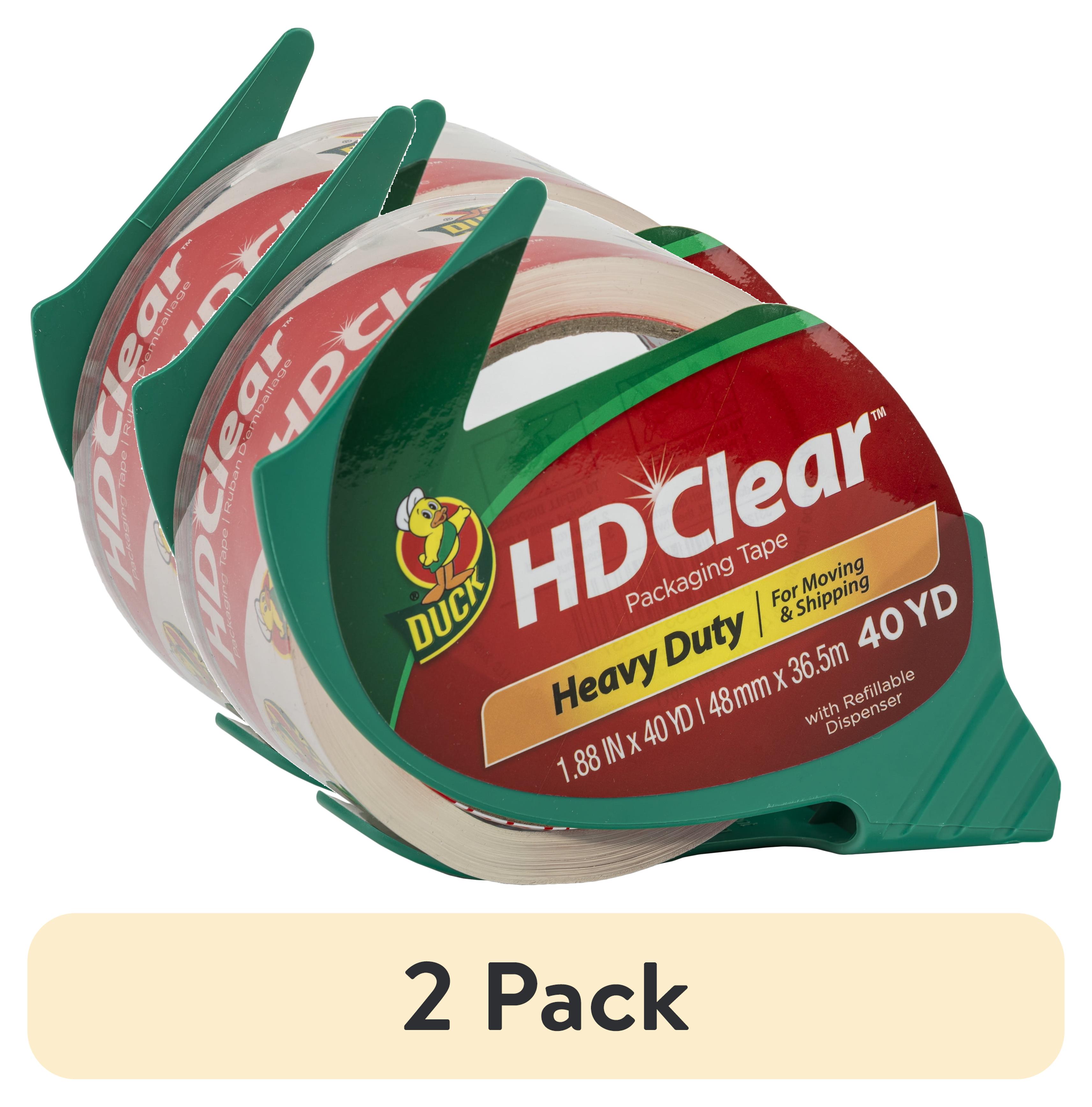 (2 pack) Duck Brand HD Clear Heavy Duty Acrylic Packing Tape, Clear, 1.88 in. x 40 yd.